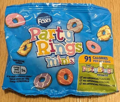 Fox’s Mini Party Rings 6 Pack pack