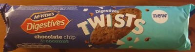 McVitie’s Twist Chocolate Chip Coconut Digestives 276g pack
