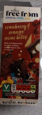 Morrisons Free From 9 Cranberry & Orange Mini Bites 135g pack
