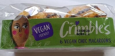 Mrs Crimble 6 Vegan Chocolate Macaroons pack