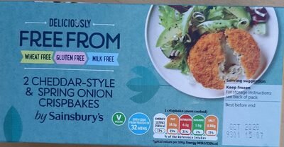 Sainsbury’s Deliciously Free From Cheddar-Style & Spring Onion Crispbakes x2 pack