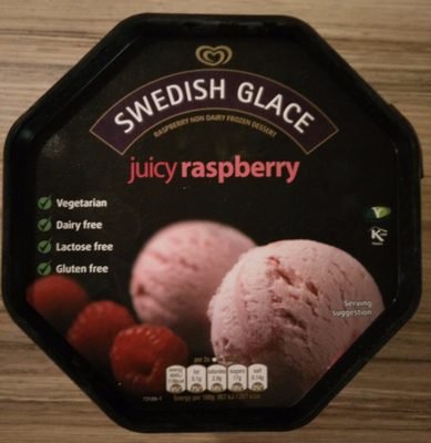 Swedish Glace raspberry non dairy frozen dessert 750ml pack