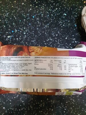 Tesco Free From Stem Ginger Cookie 150g pack