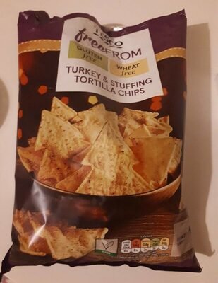 Tesco Free From Turkey & Stuffing Tortilla Chips 150g pack