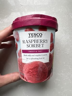 Tesco Raspberry Sorbet 500ml pack