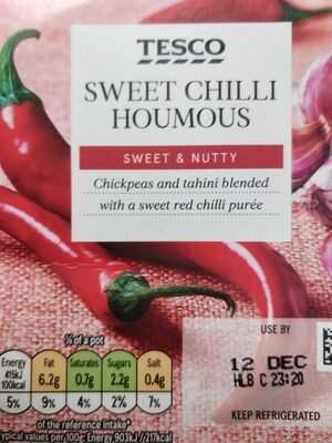 Tesco Sweet Chilli Houmous 182g pack