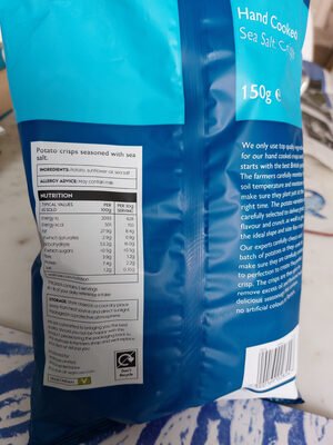 Waitrose Hand Cooked Sea Salt Crisps 150g pack