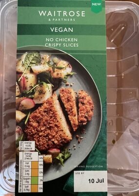 Waitrose Vegan No Chicken Crispy Slices 220g pack