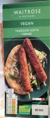 Waitrose Vegan Tandoori Kofta Kebabs 280g pack