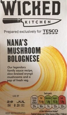 Wicked Kitchen Nana’s Mushroom Bolognese 400g pack
